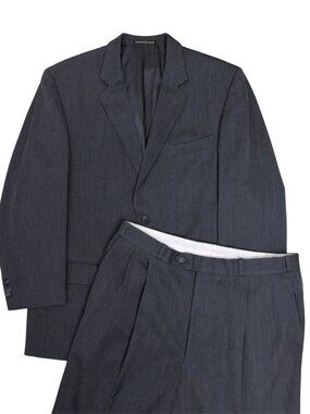JOSEPH & FEISS SUIT Vintage WORSTED WOOL Grey Blazer Pants Mens 44R